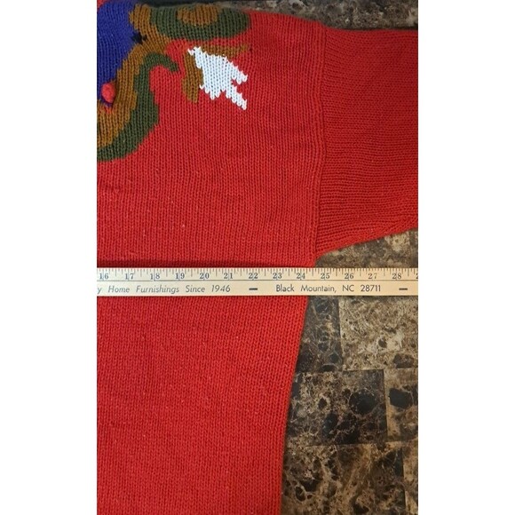 Vtg 80s 90s Women's Sweater B.I.B SML Sport 3XL Red Ugly Long Sleeve Retro - Picture 6 of 7